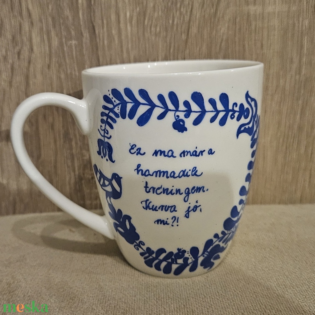 Népi motívumos, személyre szabható feliratos bögre - otthon & életmód - konyhafelszerelés, tálalás - tálalás - bögre & csésze - Meska.hu