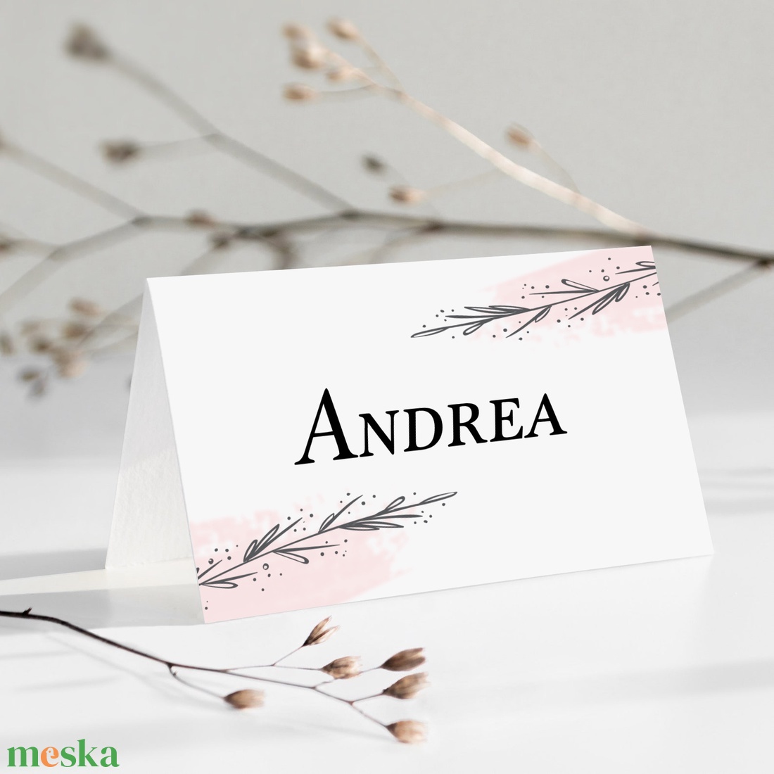GREYLEAF Esküvői Ültetőkártya, Levél Esküvői Ültetőkártya, Minimal Esküvői Ültetőkártya, Szürke Esküvői Ültetőkártya - esküvő - meghívó & kártya - menü - Meska.hu