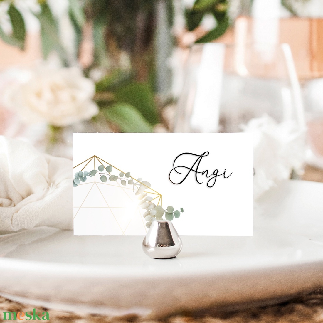 EUCALYPTUS Esküvői Ültetőkártya, Zöld Esküvői Ültetőkártya, Minimal Esküvői Ültetőkártya, Levél Esküvői Ültetőkártya - esküvő - meghívó & kártya - ültetési rend - Meska.hu