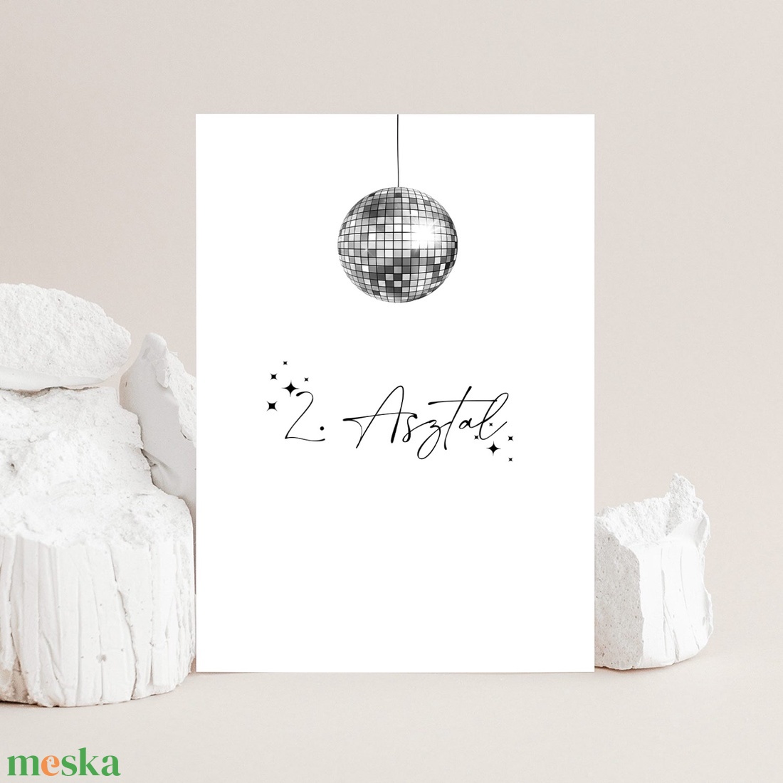 PARTY Asztalszám, Buli Esküvői Asztalszám, Ezüst Esküvői Asztalszám - esküvő - meghívó & kártya - menü - Meska.hu