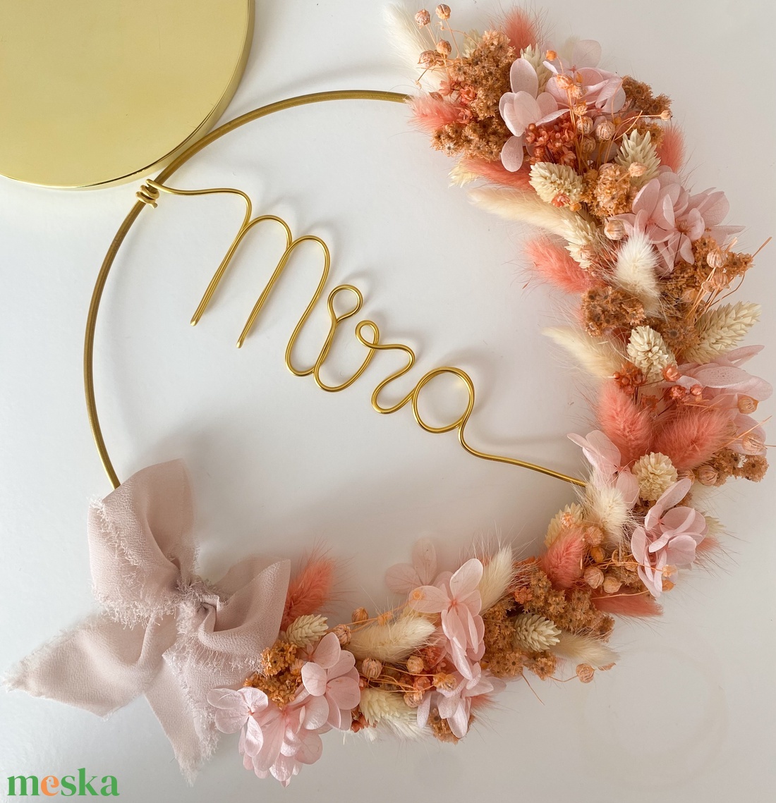 Névre szóló szárazvirág dekoráció - baba - mama - babaszoba dekoráció - baba névtábla - Meska.hu