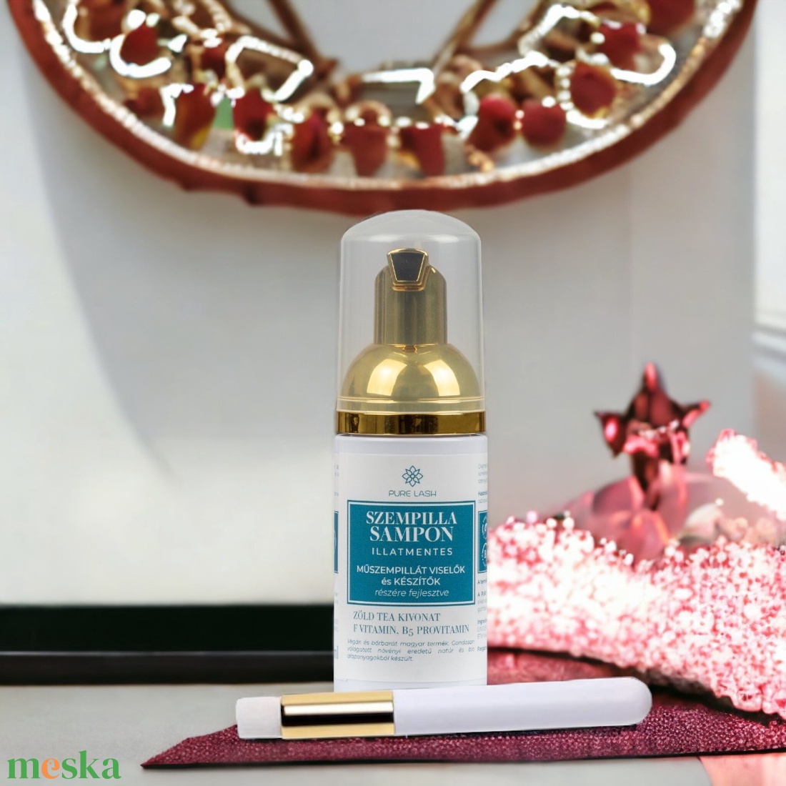 Illatmentes szempillasampon ecsettel - 30 ml - szépségápolás - arcápolás - szemkörnyékápolás - Meska.hu