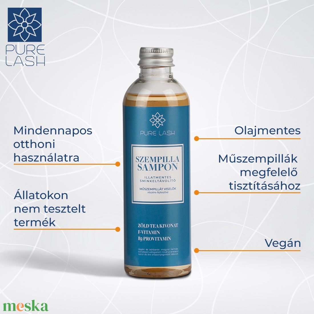 Szempillasampon illatmentes - 30 ml - szépségápolás - arcápolás - szemkörnyékápolás - Meska.hu