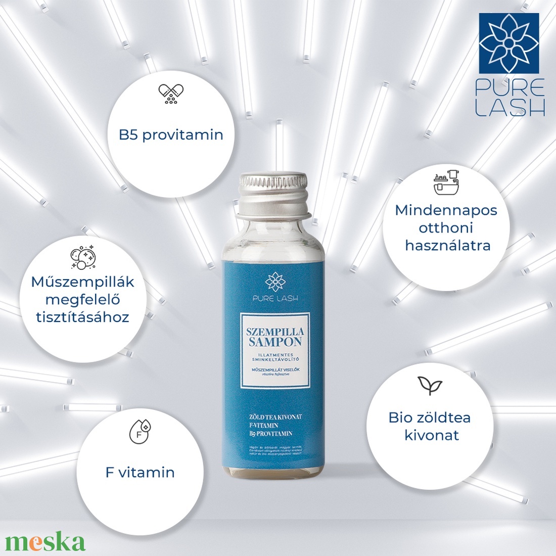 Szempillasampon illatmentes - 30 ml - szépségápolás - arcápolás - szemkörnyékápolás - Meska.hu