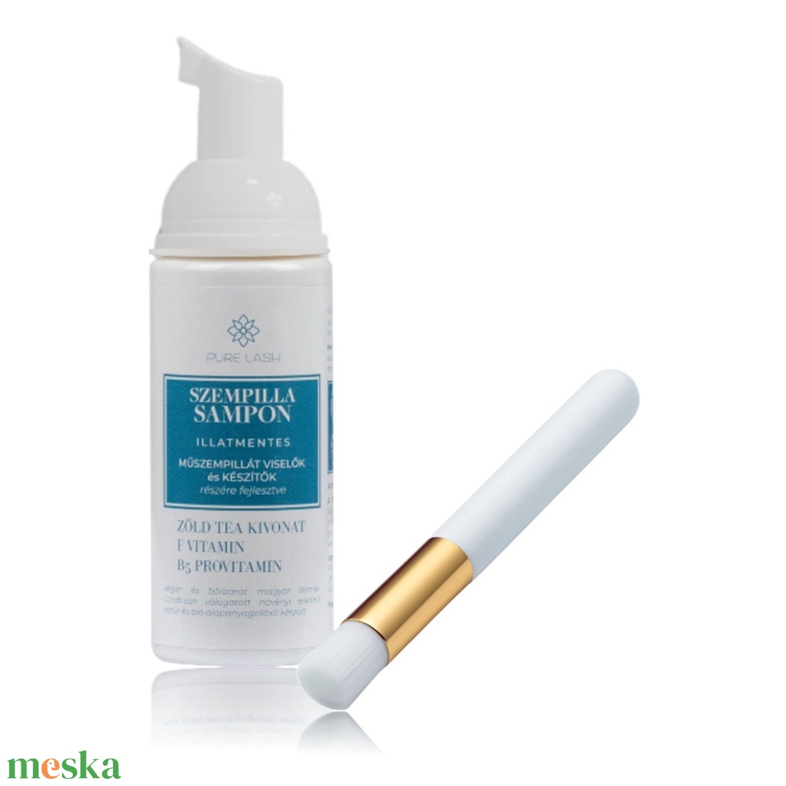 szempillasampon 50 ml haboló flakonban, ecsettel - illatmentes - szépségápolás - testápolás - speciális bőrápolás - Meska.hu