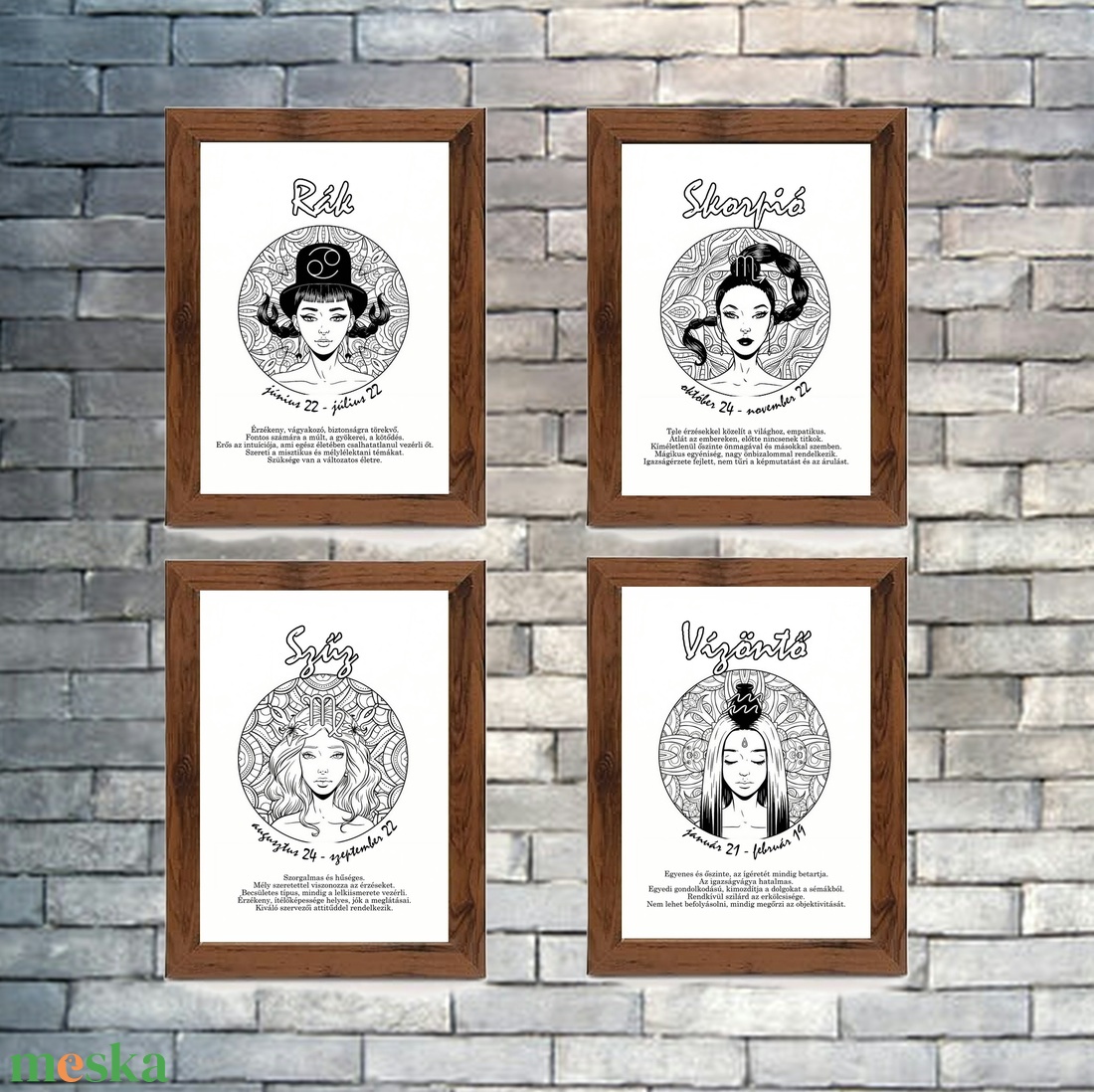 Színezhető, nyomtatható horoszkópos poszter - művészet - grafika & illusztráció - digitális - Meska.hu