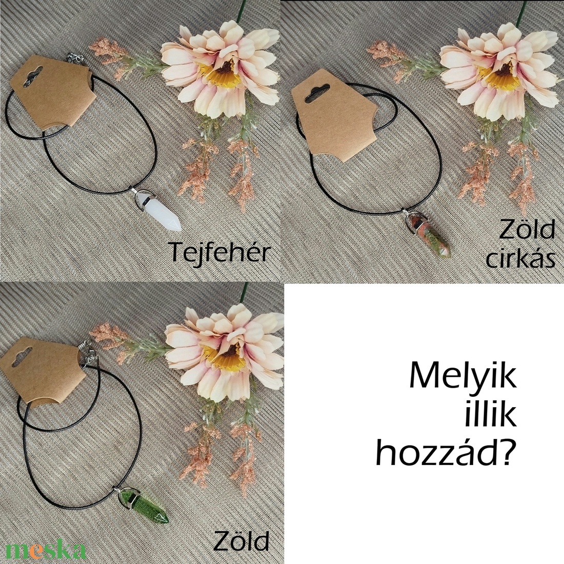 Nyaklánc színes akril medállal - ékszer - nyaklánc - medálos nyaklánc - Meska.hu