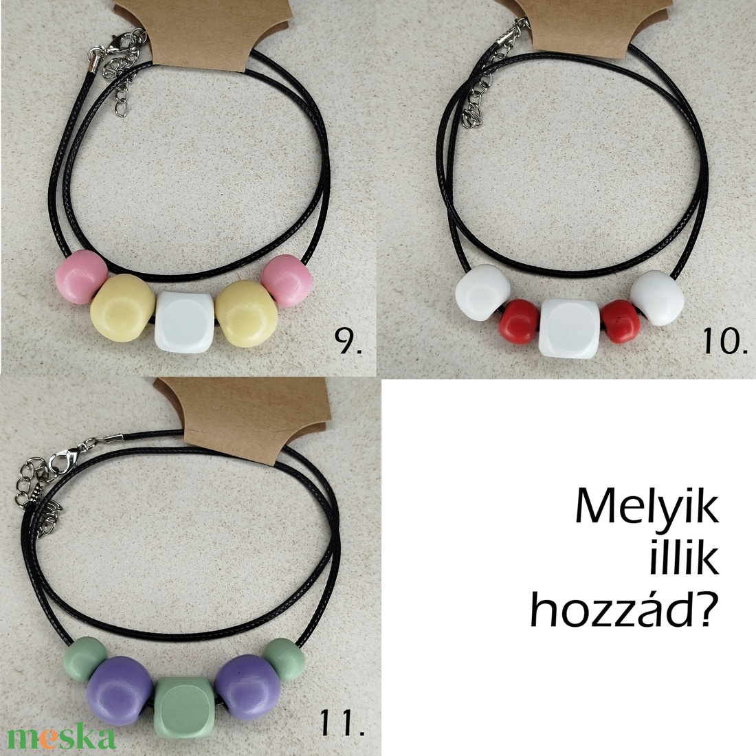Nyaklánc színes fa medállal - ékszer - nyaklánc - medálos nyaklánc - Meska.hu Nyaklánc színes fa medállal - ékszer - nyaklánc - medálos nyaklánc - Meska.hu