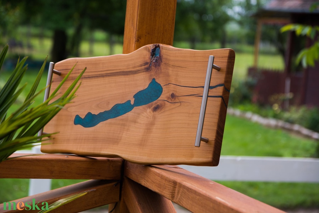 Balaton ihlette egyedi epoxy tálca - otthon & életmód - konyhafelszerelés, tálalás - tálalás - kínálótál - Meska.hu