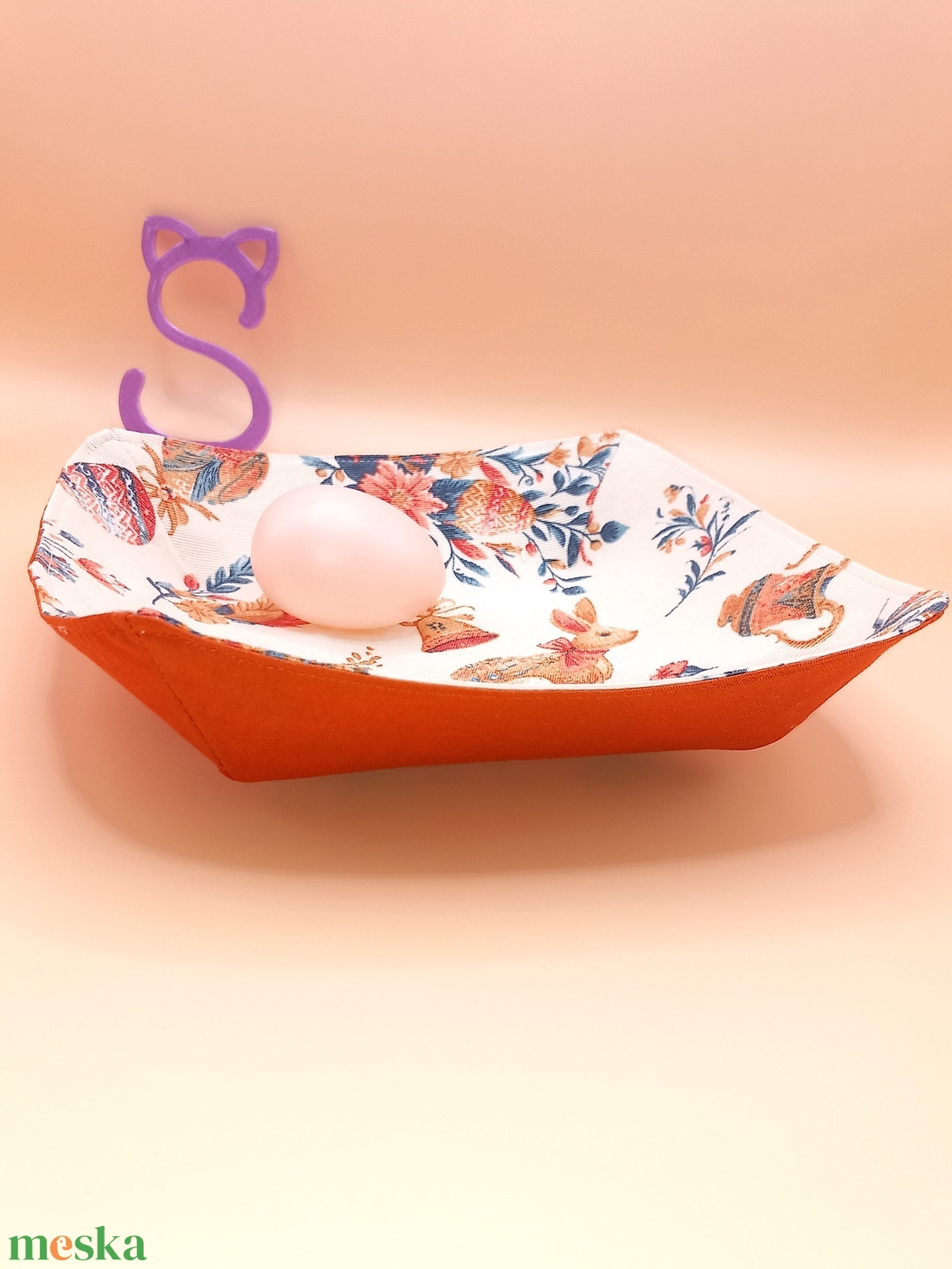 Textil dekor tál - ünnepi díszek, dekorációk - húsvéti díszek és dekorációk - húsvéti asztaldíszek - Meska.hu