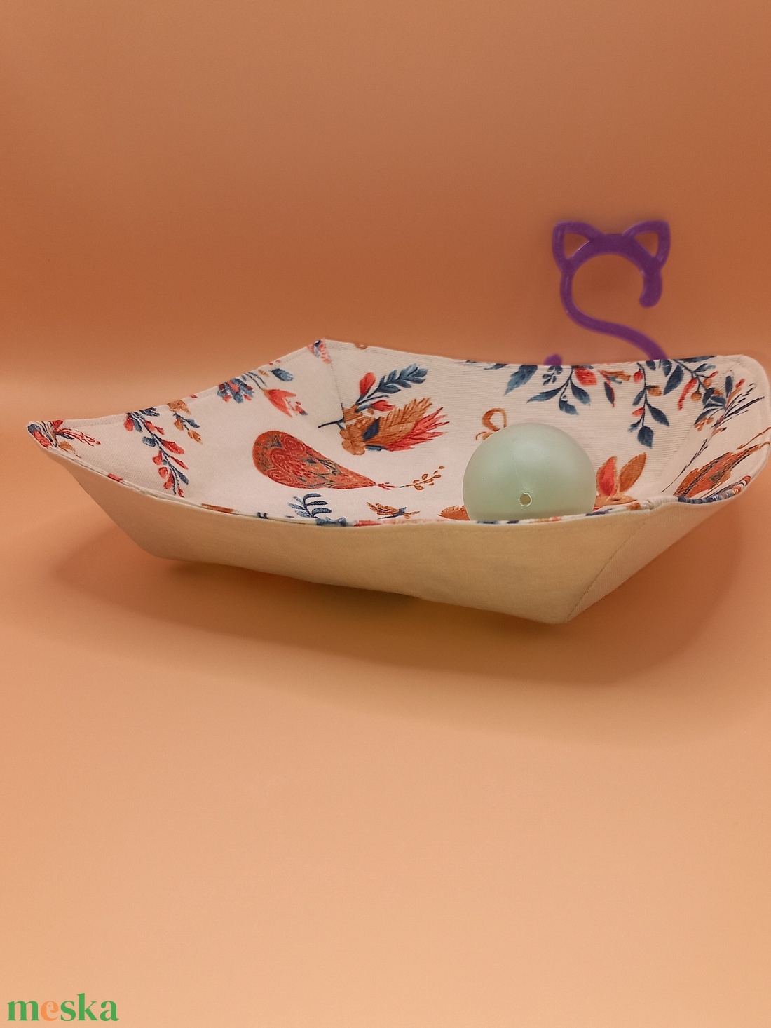 Textil dekor tál - ünnepi díszek, dekorációk - húsvéti díszek és dekorációk - húsvéti asztaldíszek - Meska.hu