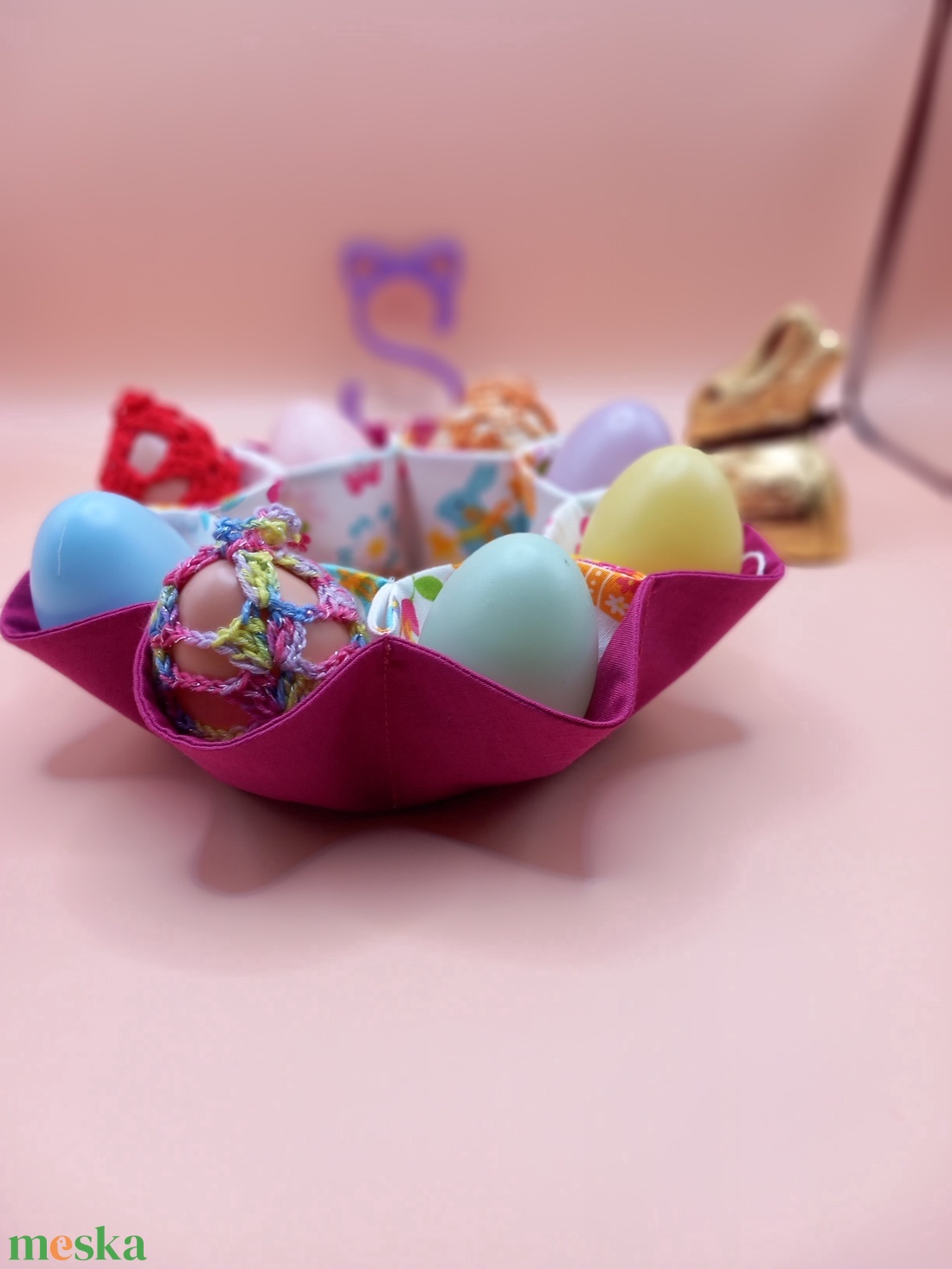 Textil  húsvéti tojás tartó tál - otthon & életmód - dekoráció - asztal és polc dekoráció - asztaldísz - Meska.hu