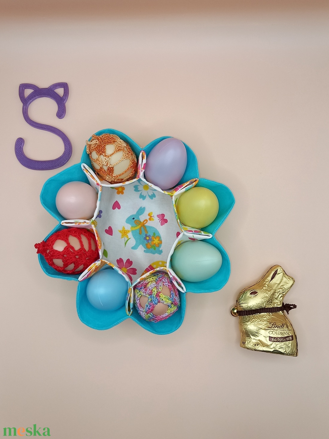 Textil  húsvéti tojás tartó tál - otthon & életmód - dekoráció - asztal és polc dekoráció - asztaldísz - Meska.hu