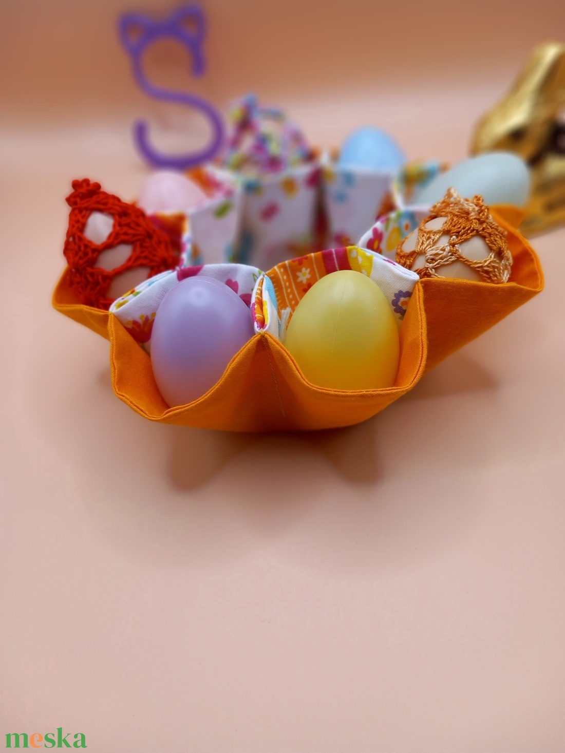 Textil  húsvéti tojás tartó tál - otthon & életmód - dekoráció - asztal és polc dekoráció - asztaldísz - Meska.hu