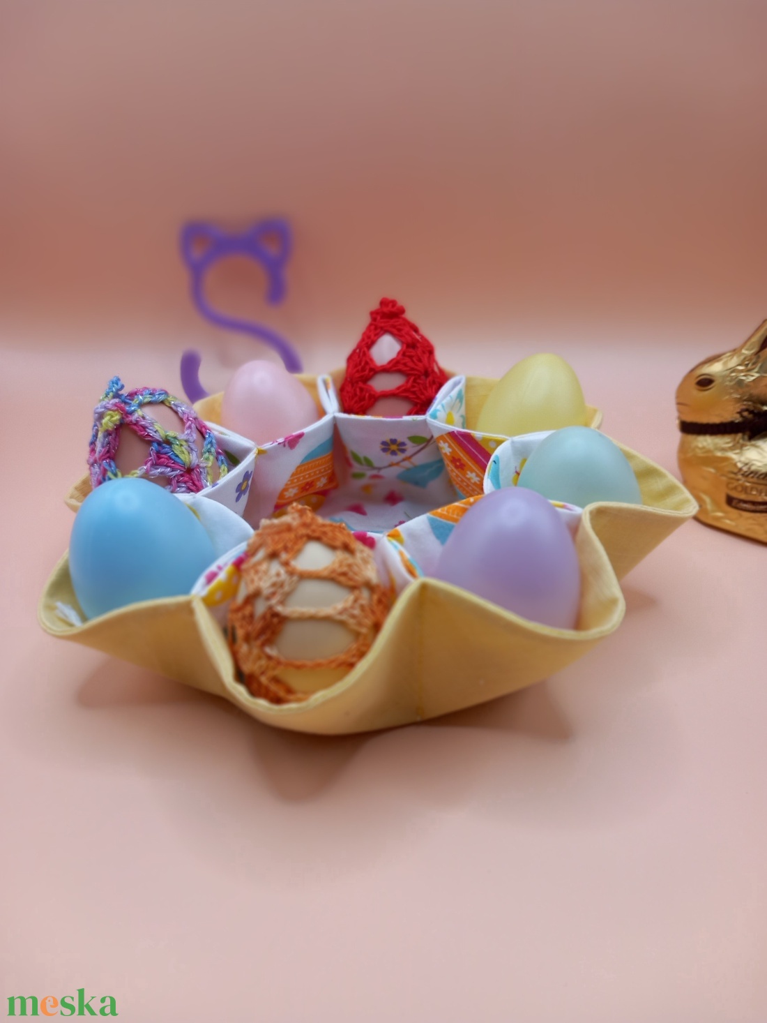 Textil  húsvéti tojás tartó tál - otthon & életmód - dekoráció - asztal és polc dekoráció - asztaldísz - Meska.hu