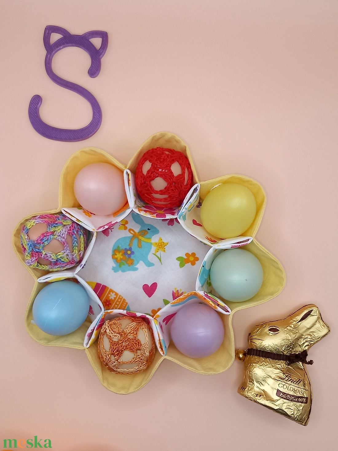Textil  húsvéti tojás tartó tál - otthon & életmód - dekoráció - asztal és polc dekoráció - asztaldísz - Meska.hu