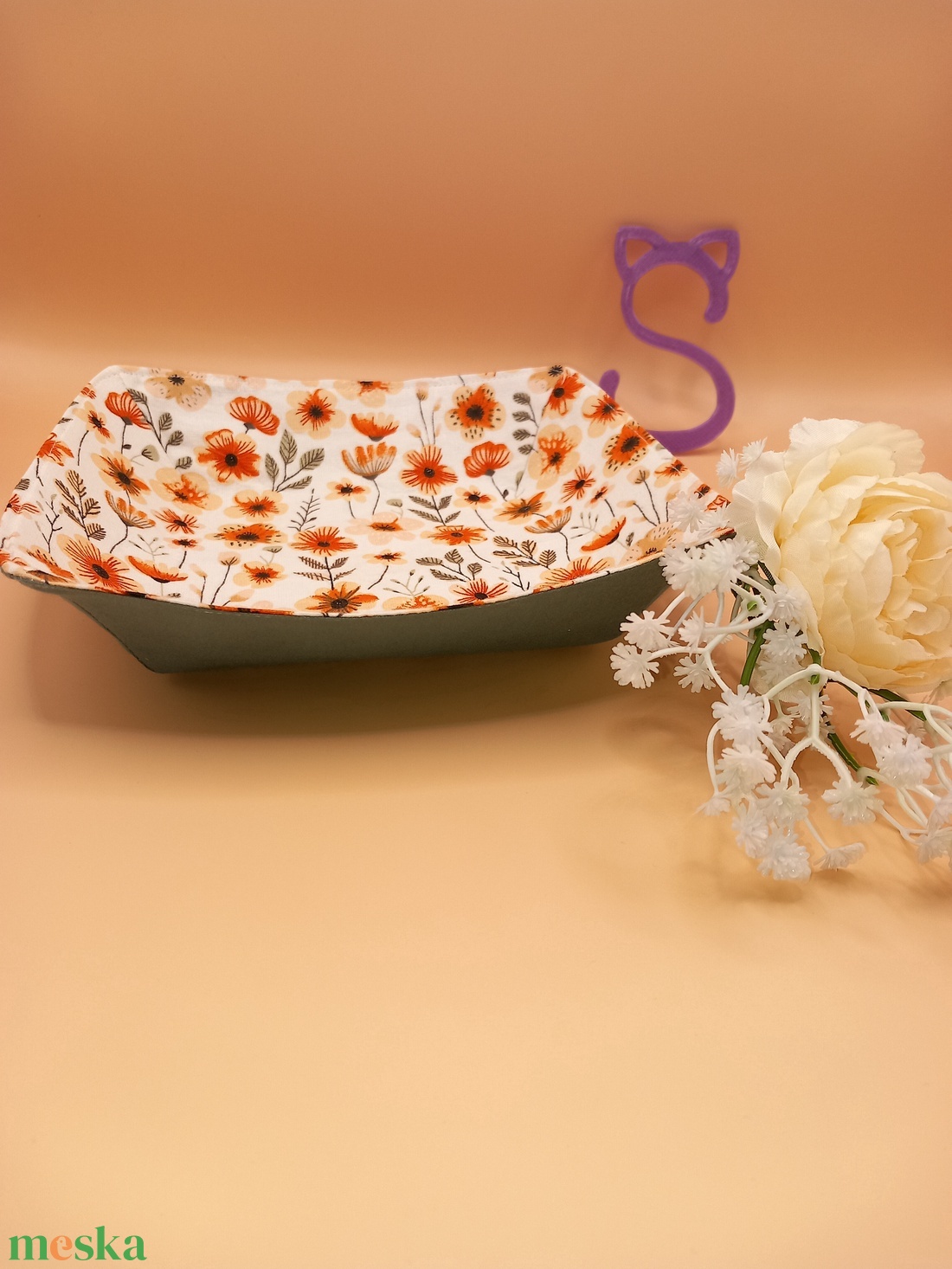 Textil dekor tál - otthon & életmód - dekoráció - asztal és polc dekoráció - asztaldísz - Meska.hu