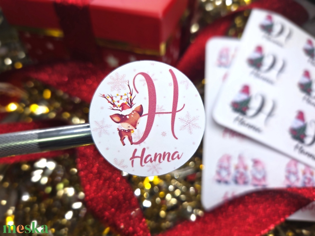 Egyedi, névreszóló karácsonyi matrica / 24db címke / ajándék cédula / Christmas sticker - otthon & életmód - papír, írószer - matrica, matrica csomag - Meska.hu