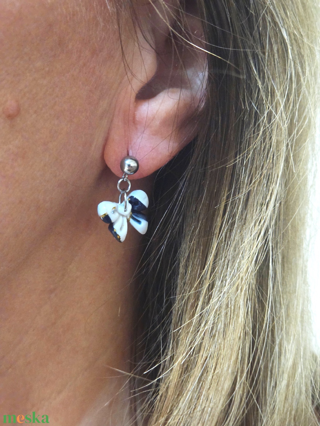 Polimer agyag elegáns fülbevaló - ékszer - fülbevaló - fülékszer - Meska.hu