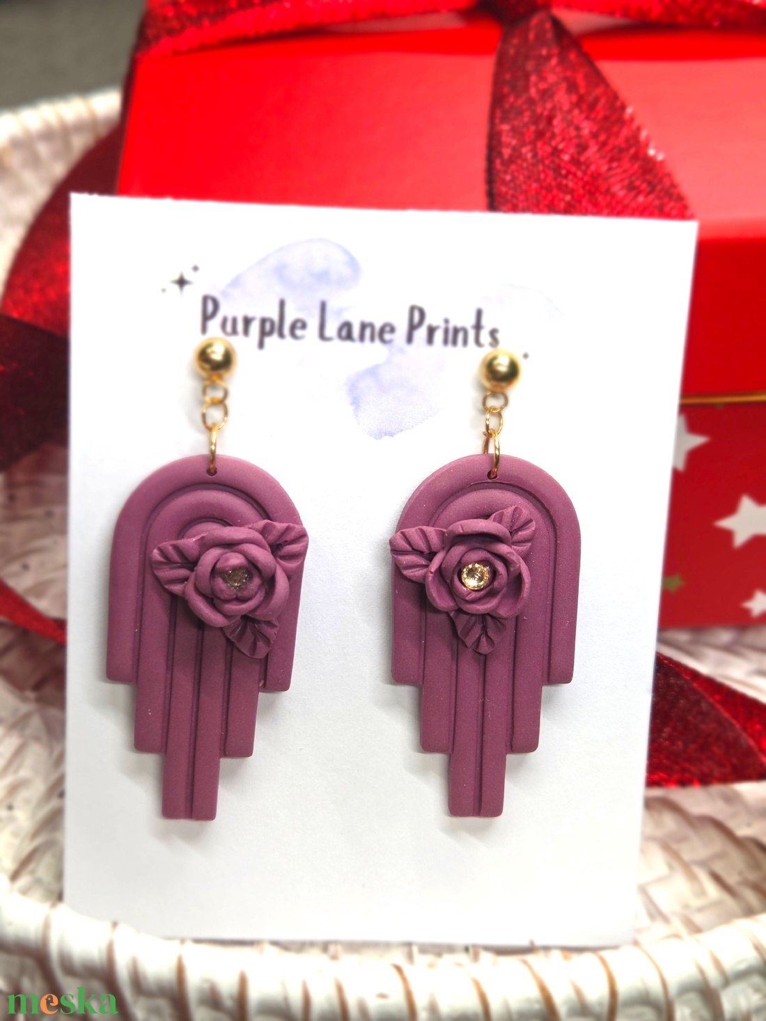 Polimer agyag elegáns fülbevaló - ékszer - fülbevaló - fülékszer - Meska.hu