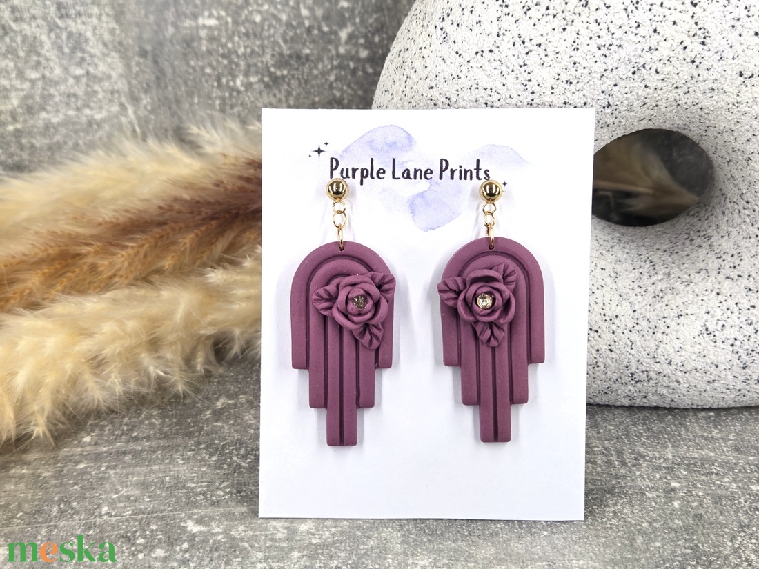 Polimer agyag elegáns fülbevaló - ékszer - fülbevaló - fülékszer - Meska.hu