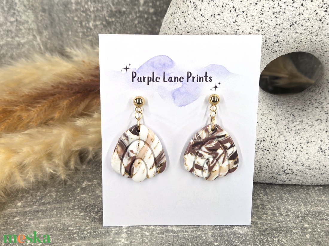 Polimer agyag elegáns fülbevaló - ékszer - fülbevaló - fülékszer - Meska.hu