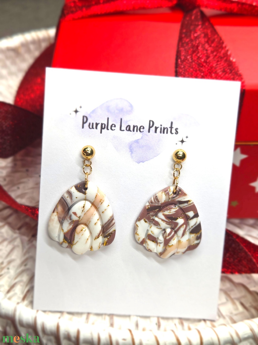 Polimer agyag elegáns fülbevaló - ékszer - fülbevaló - fülékszer - Meska.hu