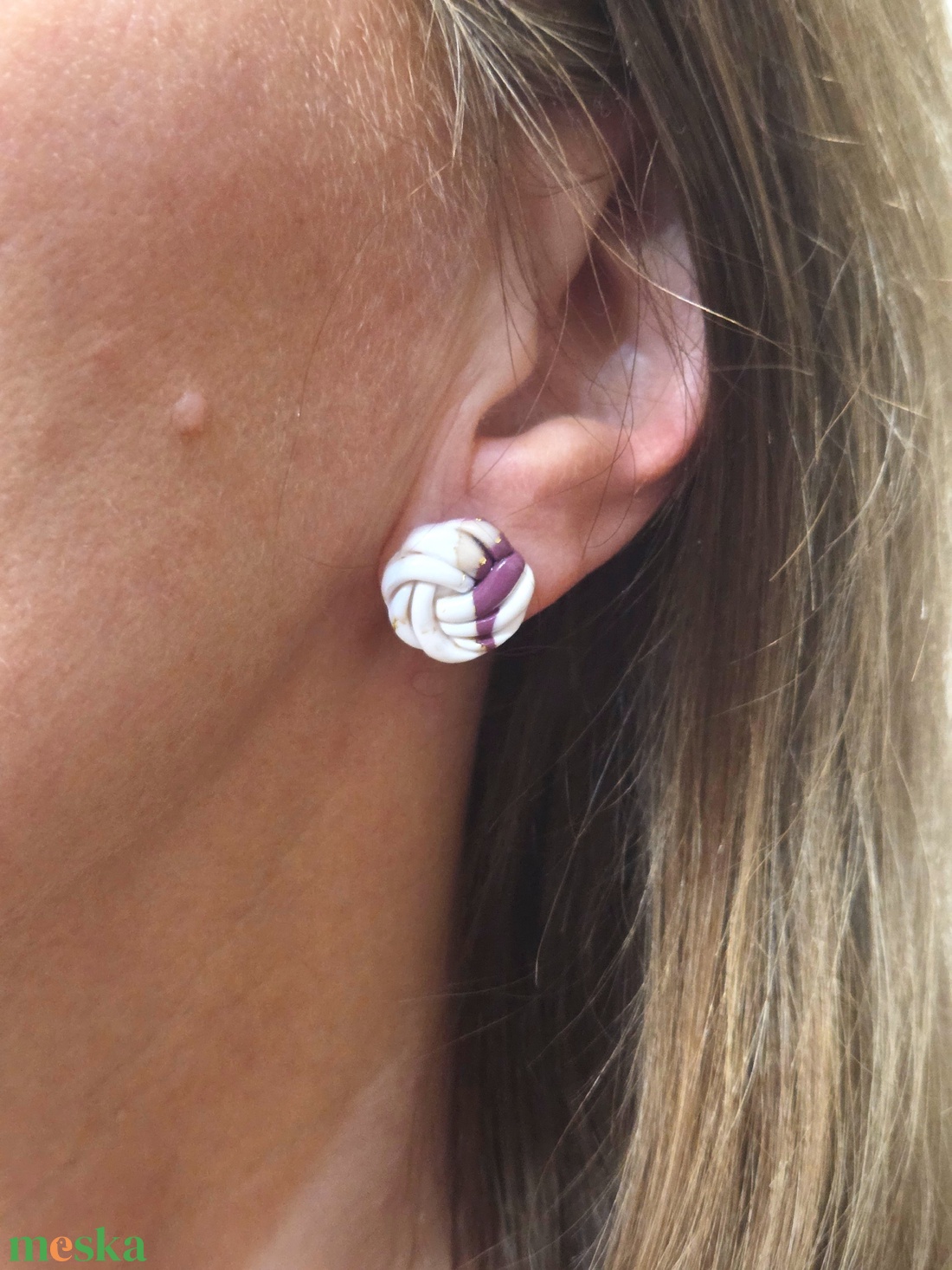 Polimer agyag elegáns fülbevaló - ékszer - fülbevaló - fülékszer - Meska.hu