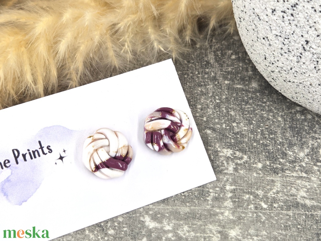 Polimer agyag elegáns fülbevaló - ékszer - fülbevaló - fülékszer - Meska.hu