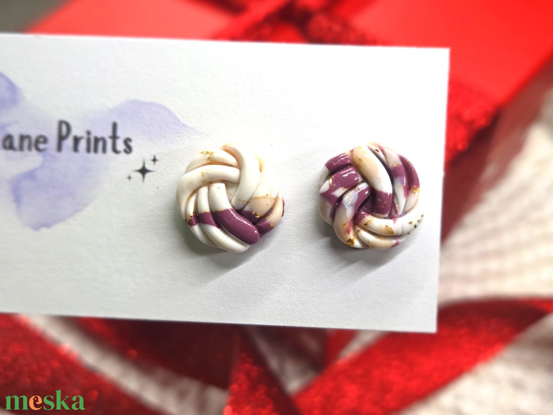 Polimer agyag elegáns fülbevaló - ékszer - fülbevaló - fülékszer - Meska.hu