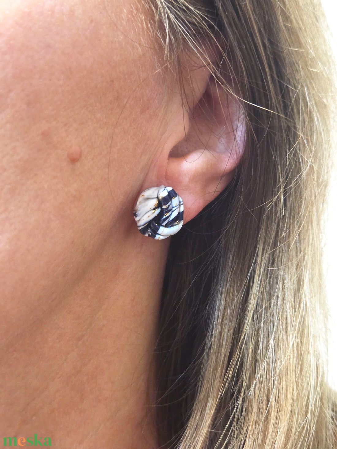 Polimer agyag elegáns fülbevaló - ékszer - fülbevaló - fülékszer - Meska.hu