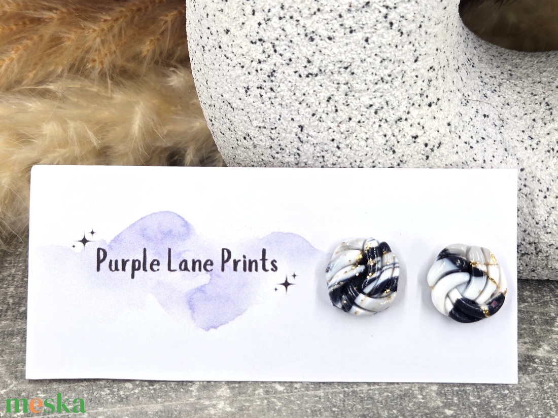 Polimer agyag elegáns fülbevaló - ékszer - fülbevaló - fülékszer - Meska.hu