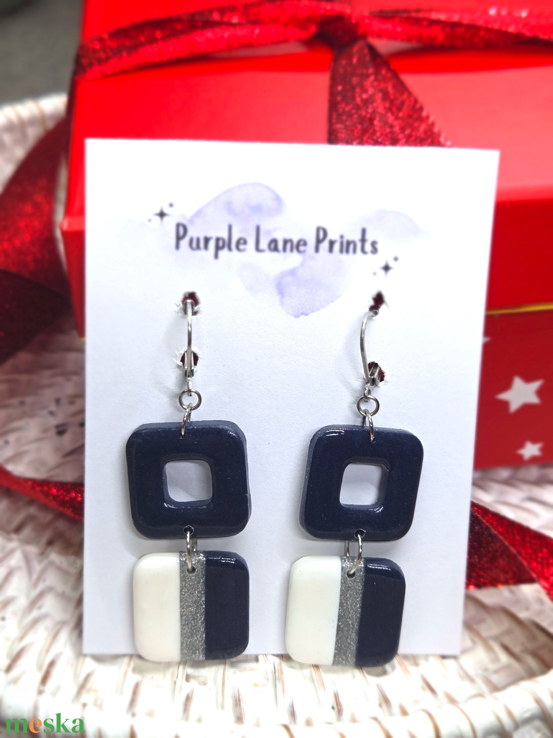 Polimer agyag elegáns fülbevaló - ékszer - fülbevaló - fülékszer - Meska.hu