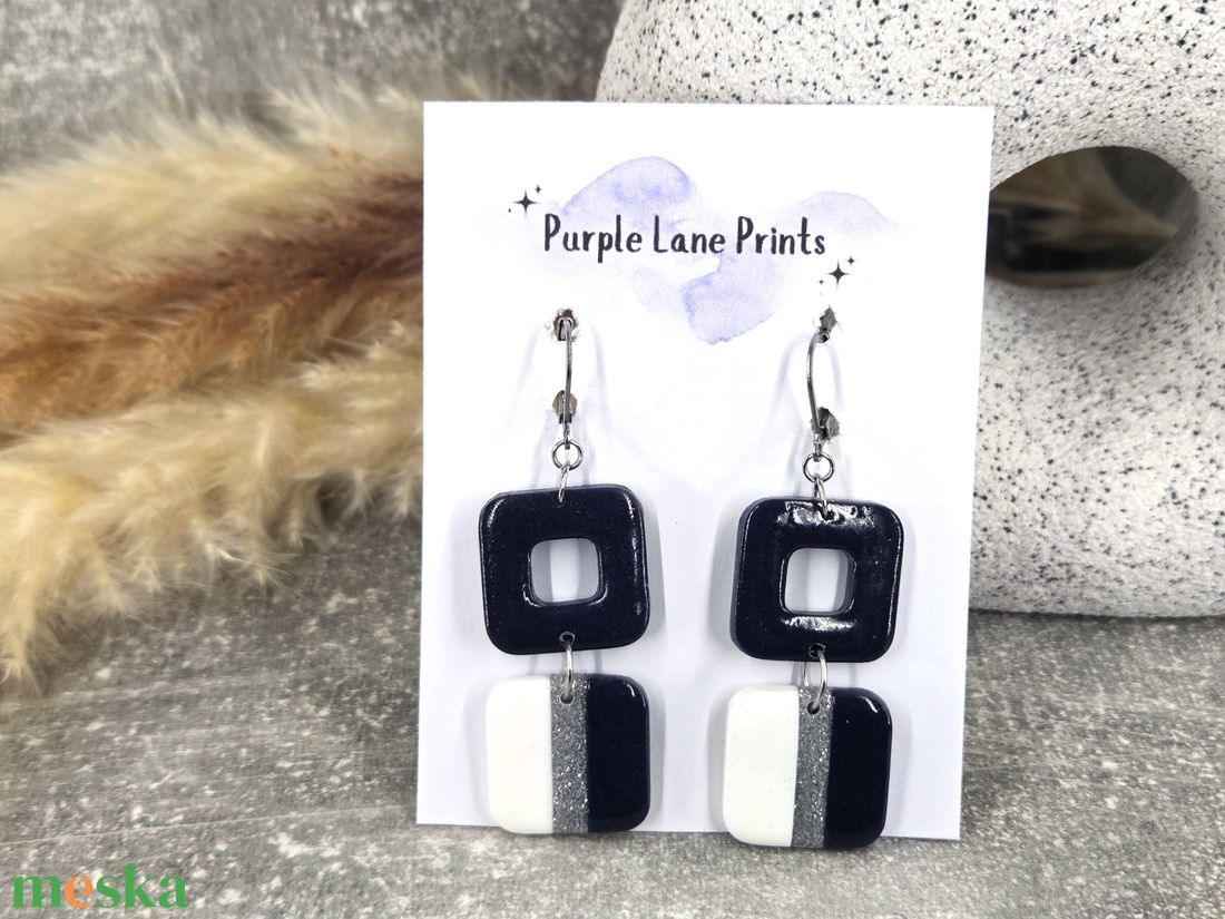 Polimer agyag elegáns fülbevaló - ékszer - fülbevaló - fülékszer - Meska.hu