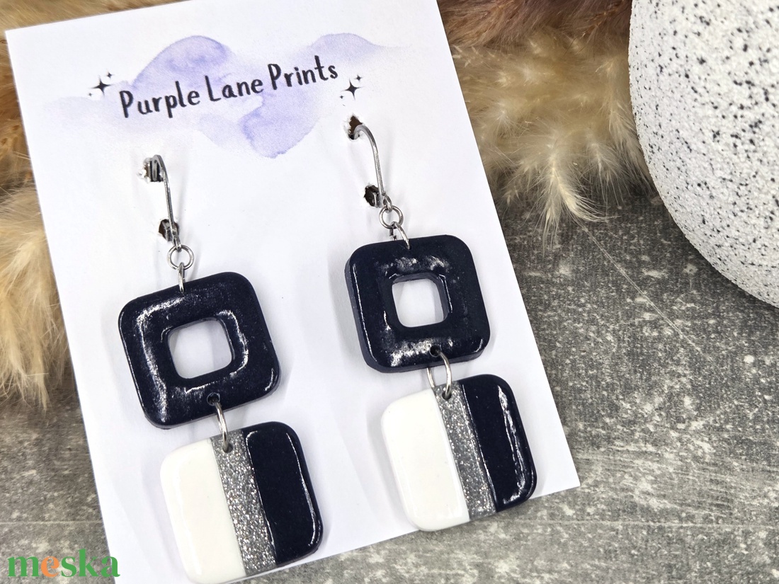 Polimer agyag elegáns fülbevaló - ékszer - fülbevaló - fülékszer - Meska.hu