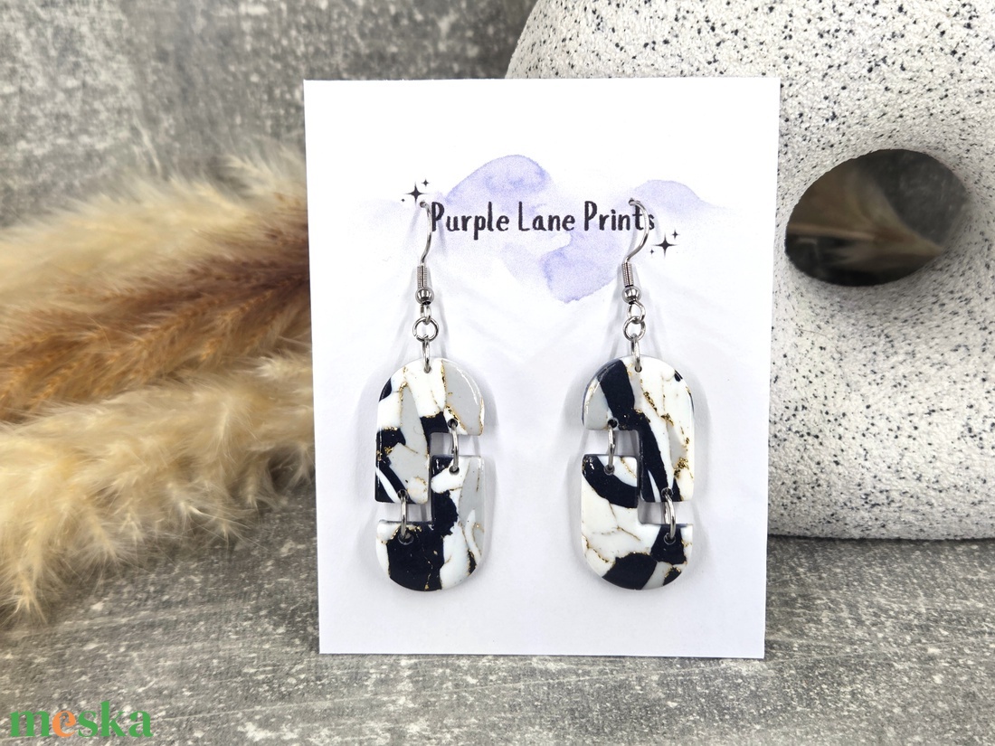 Polimer agyag elegáns fülbevaló - ékszer - fülbevaló - fülékszer - Meska.hu