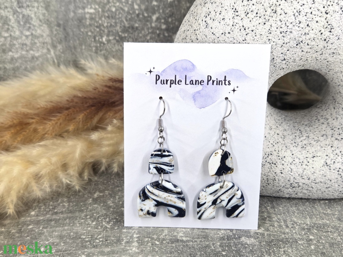 Polimer agyag elegáns fülbevaló - ékszer - fülbevaló - fülékszer - Meska.hu