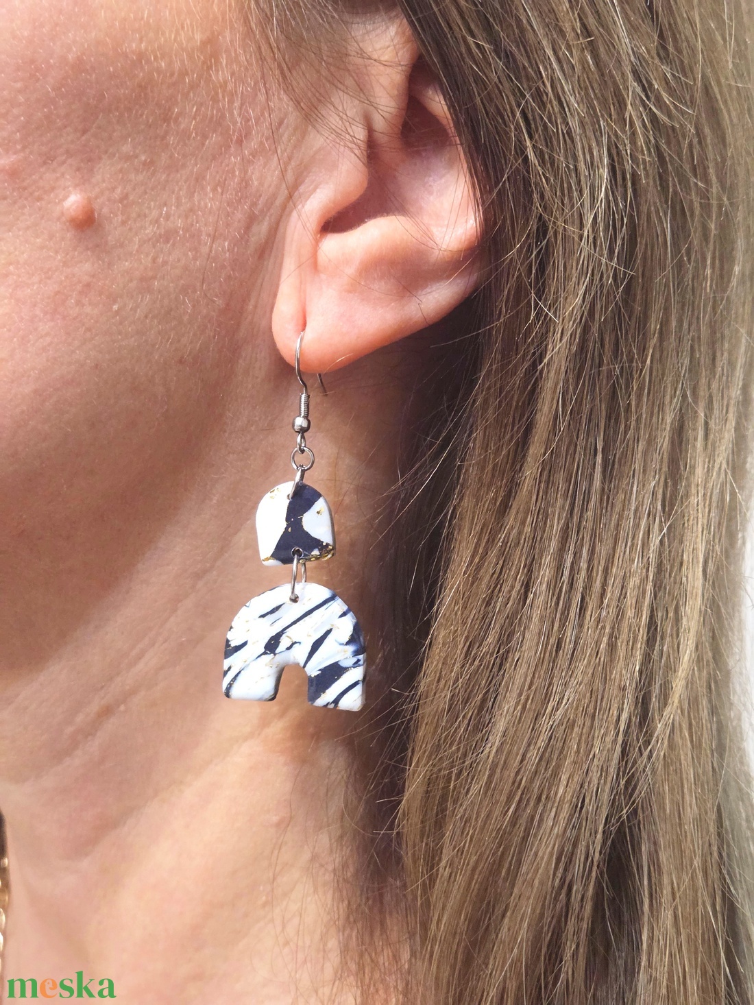 Polimer agyag elegáns fülbevaló - ékszer - fülbevaló - fülékszer - Meska.hu