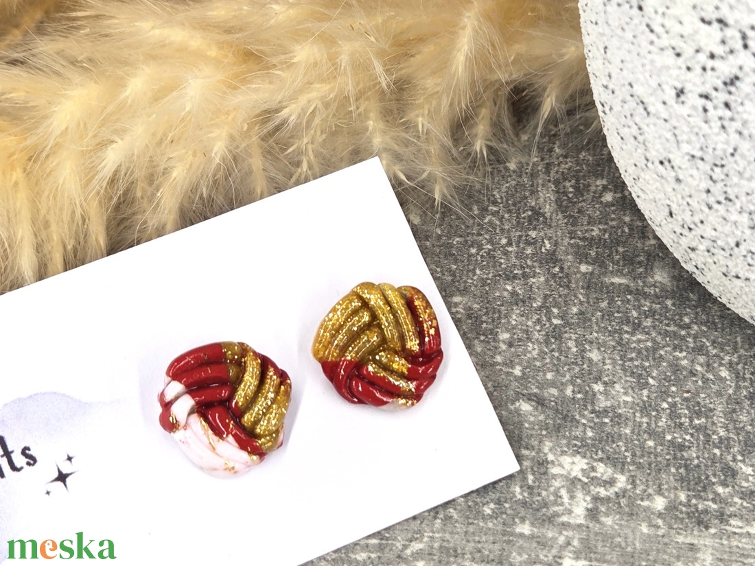 Polimer agyag elegáns fülbevaló - ékszer - fülbevaló - fülékszer - Meska.hu