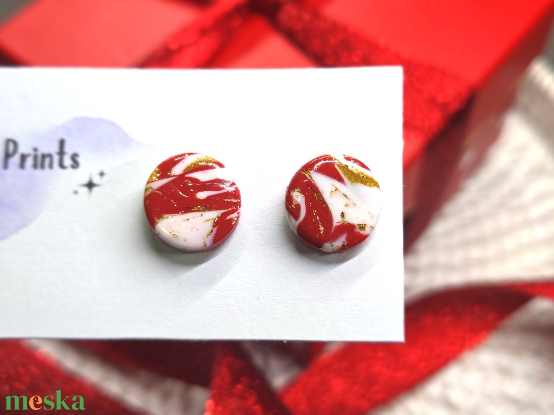 Polimer agyag elegáns fülbevaló - ékszer - fülbevaló - fülékszer - Meska.hu