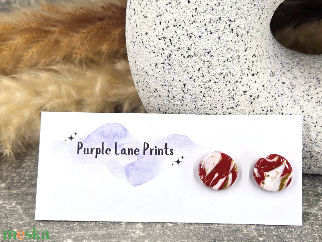 Polimer agyag elegáns fülbevaló - ékszer - fülbevaló - fülékszer - Meska.hu