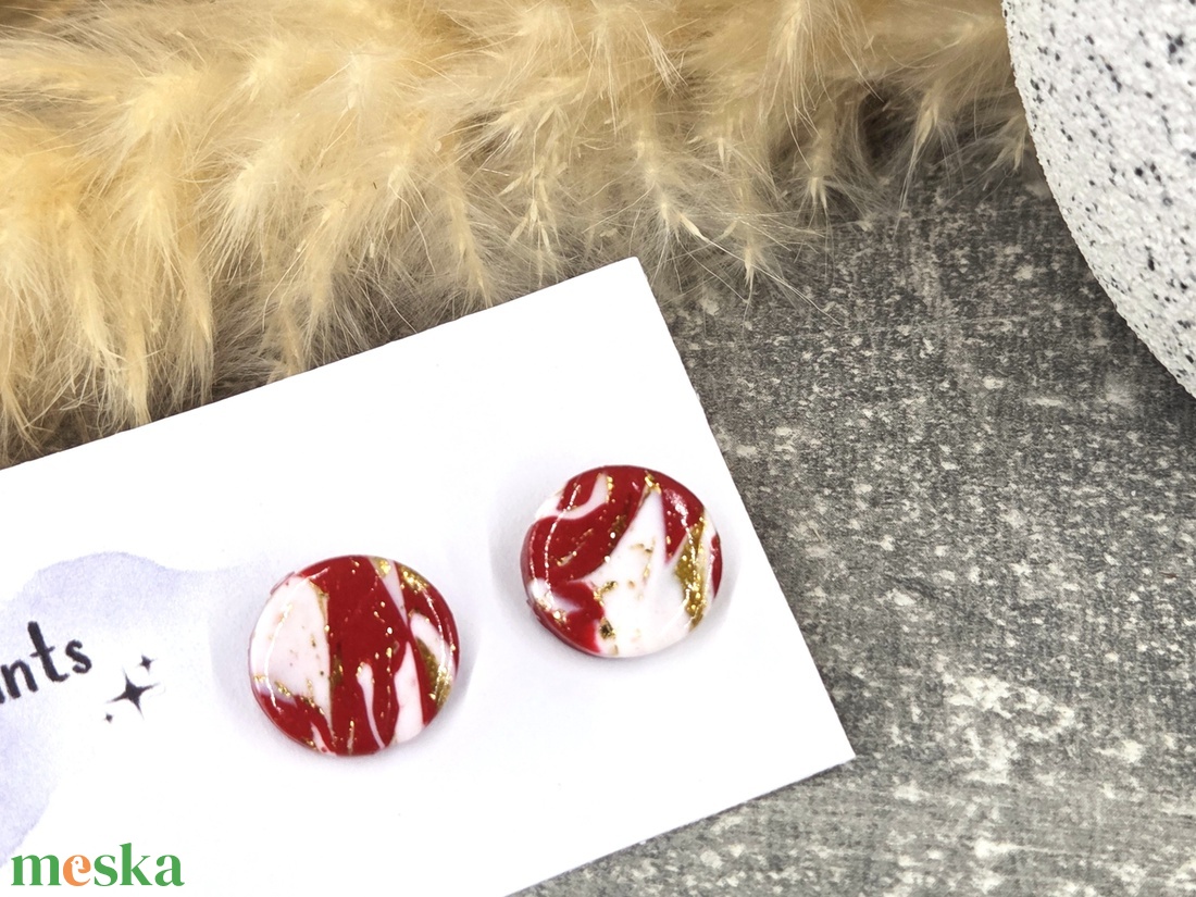 Polimer agyag elegáns fülbevaló - ékszer - fülbevaló - fülékszer - Meska.hu