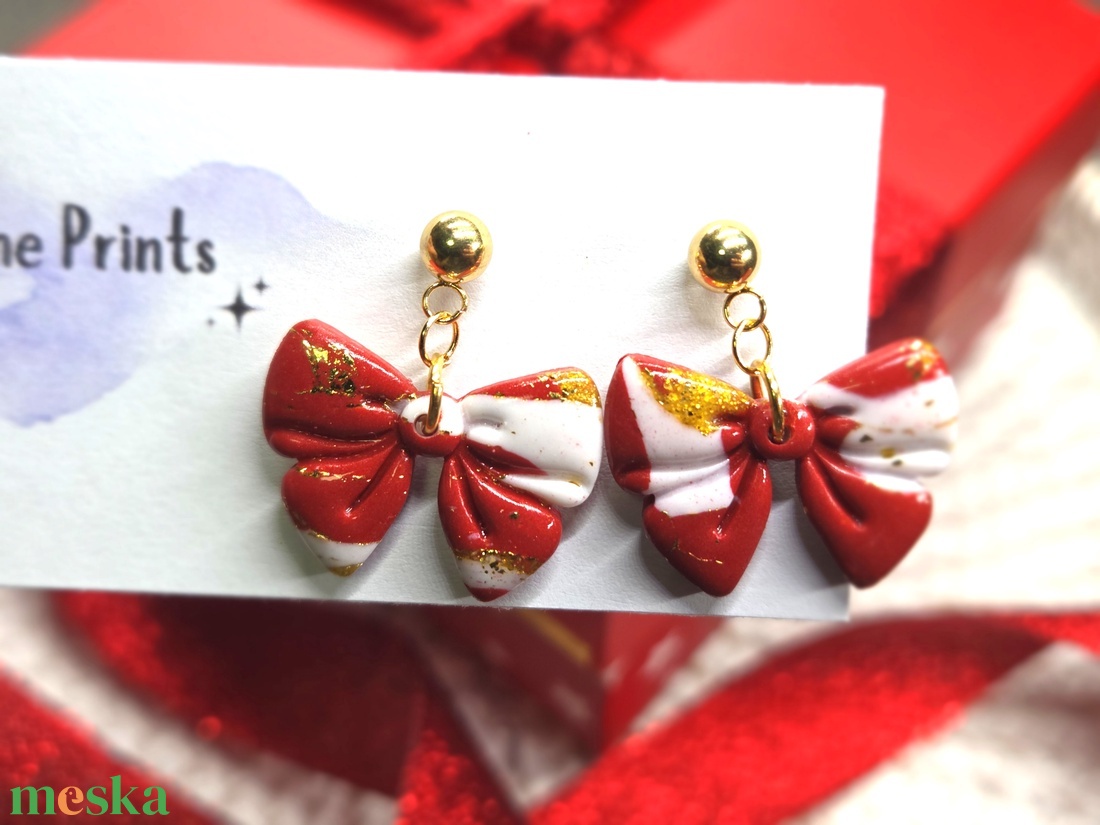 Polimer agyag elegáns fülbevaló - ékszer - fülbevaló - fülékszer - Meska.hu