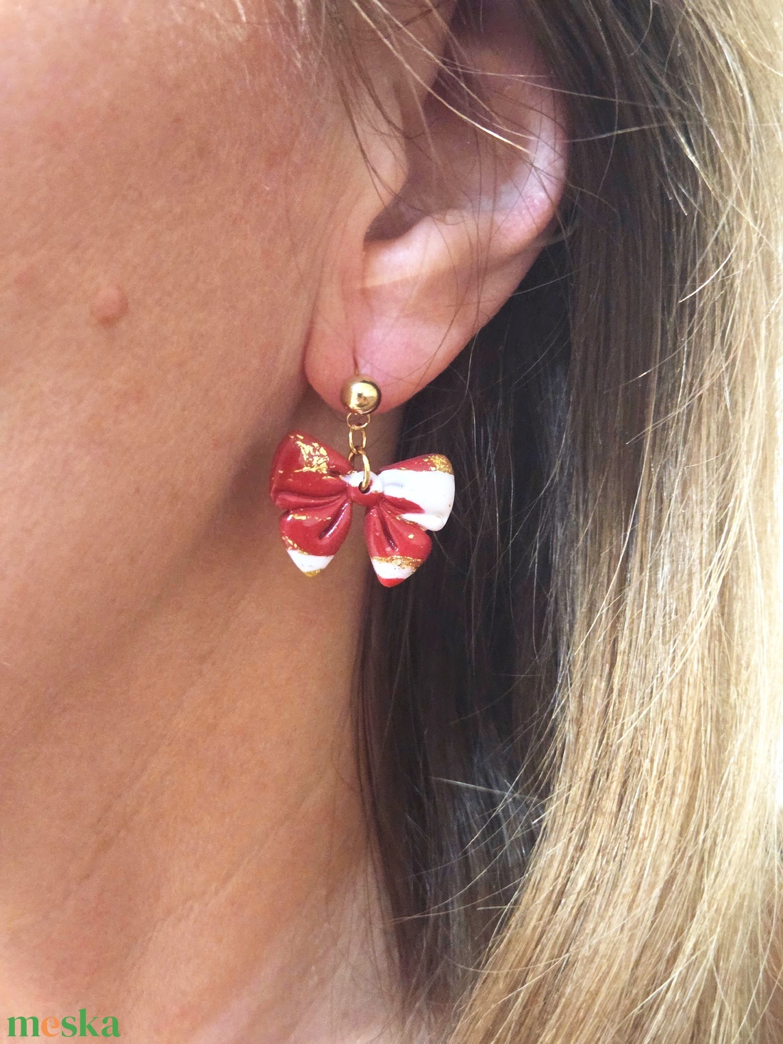 Polimer agyag elegáns fülbevaló - ékszer - fülbevaló - fülékszer - Meska.hu