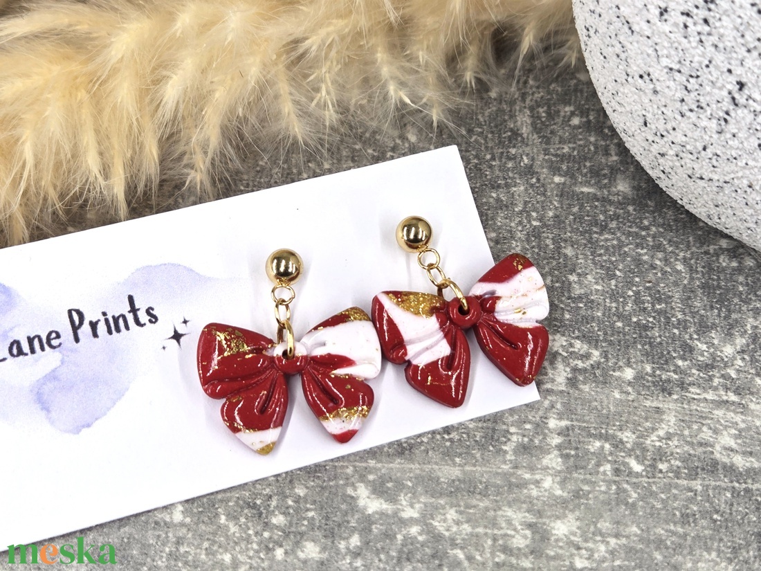 Polimer agyag elegáns fülbevaló - ékszer - fülbevaló - fülékszer - Meska.hu