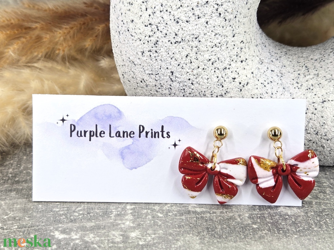 Polimer agyag elegáns fülbevaló - ékszer - fülbevaló - fülékszer - Meska.hu