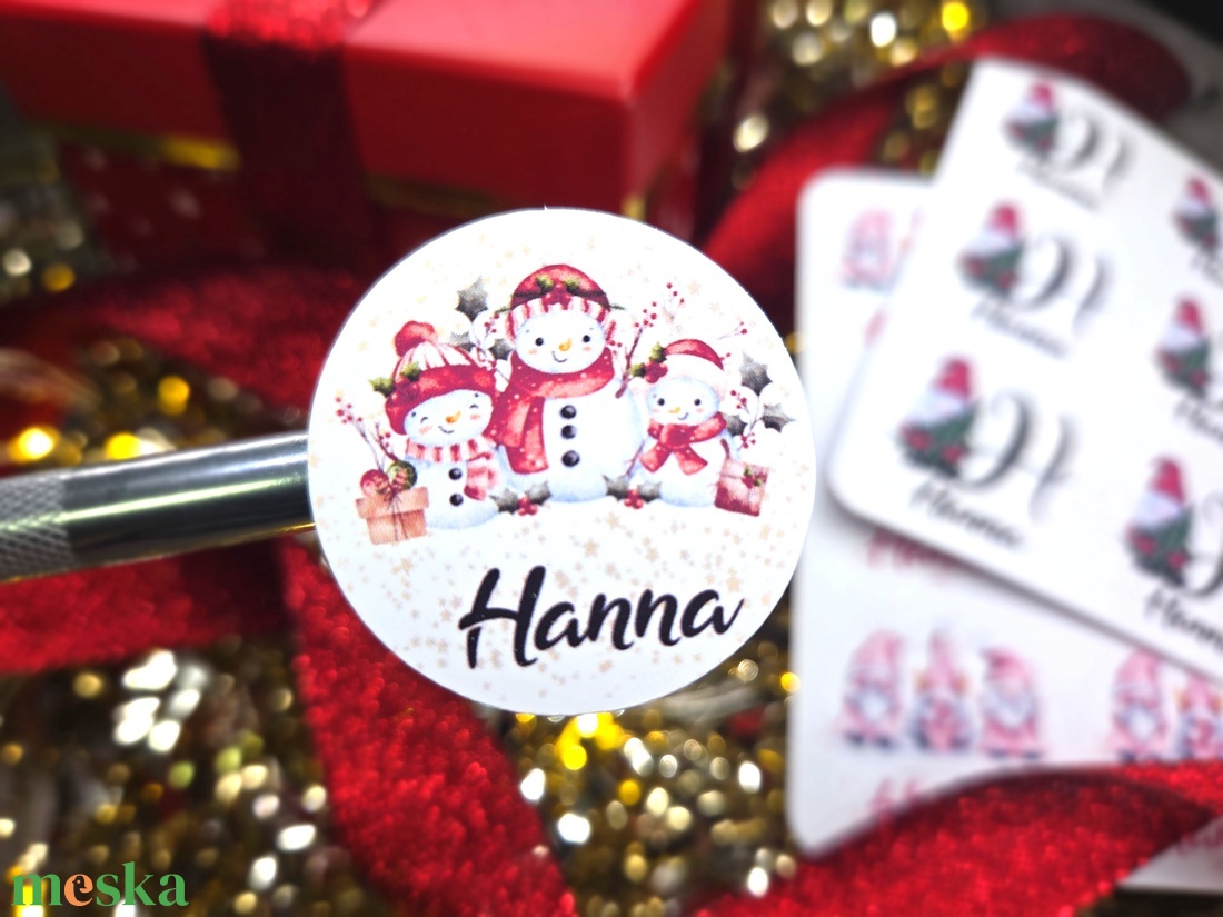 Egyedi, névreszóló karácsonyi matrica / 24db címke / ajándék cédula / Christmas sticker - otthon & életmód - papír, írószer - matrica, matrica csomag - Meska.hu