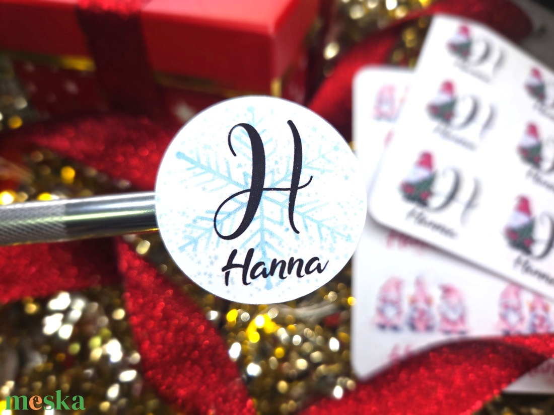 Egyedi, névreszóló karácsonyi matrica / 24db címke / ajándék cédula / Christmas sticker - otthon & életmód - papír, írószer - matrica, matrica csomag - Meska.hu