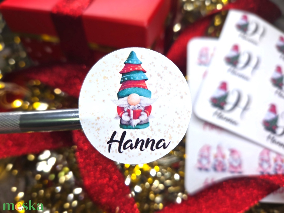 Egyedi, névreszóló karácsonyi matrica / 24db címke / ajándék cédula / Christmas sticker - otthon & életmód - papír, írószer - matrica, matrica csomag - Meska.hu