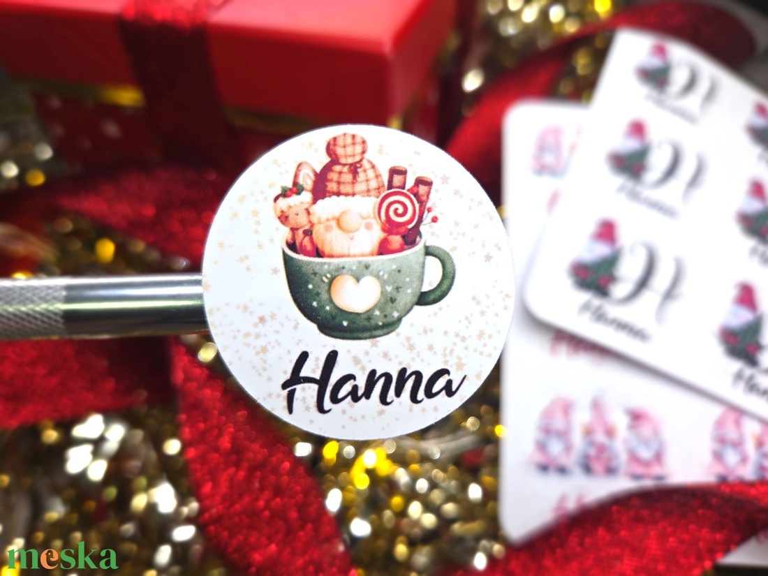 Egyedi, névreszóló karácsonyi matrica / 24db címke / ajándék cédula / Christmas sticker - otthon & életmód - papír, írószer - matrica, matrica csomag - Meska.hu